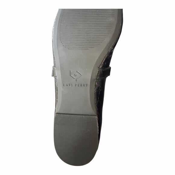 Katy Perry Evie Mary Jane Flats Black Patent Embossed Leaf Buckle Shoes 8 NIB - Picture 9 of 12